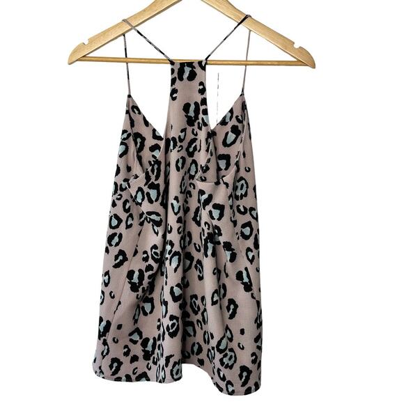 Newbury Kustom Purple & Blue Leopard Print Loose Racerback Tank Top Womens Small - Picture 8 of 8